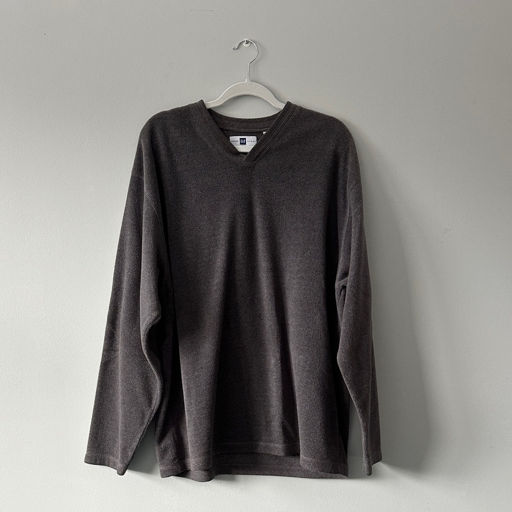 GAP Factory Dark Gray V-Neck Sweater for Men